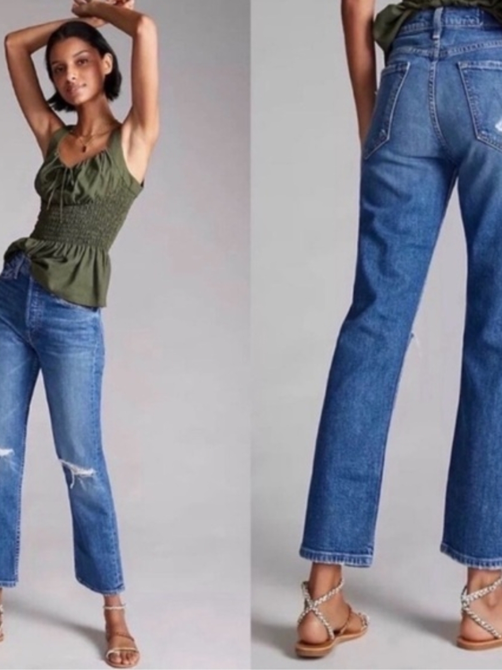 MOTHER Mid-Rise Straight Leg Blue Jeans for Women